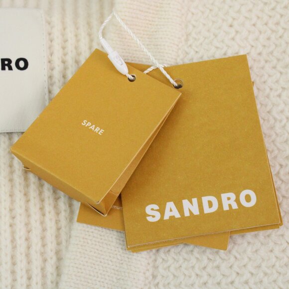 Sandro Cream Cardigan with Black Accents - Picture 10 of 16